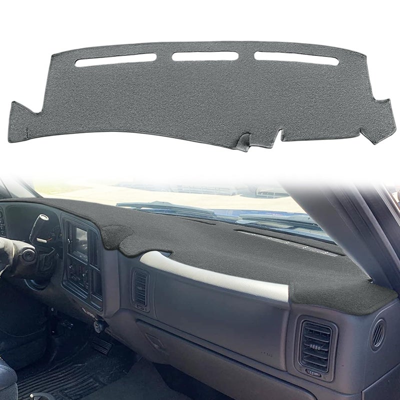 Yiz Dash Cover Mat Pad Custom Fit for 1999-2006 GMC Sierra/Chevy Chevrolet Silverado,2000-2006 GMC Yukon XL/Chevy Suburban Tahoe Avalanche,Dashboard Cover Carpet (99-06 Dark Gray) Y55 - Image 1